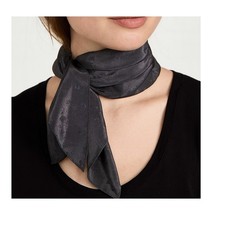 Vintage Polyester Ray Strauss Square Black Womens Lightweight Scarf 21" x 21"