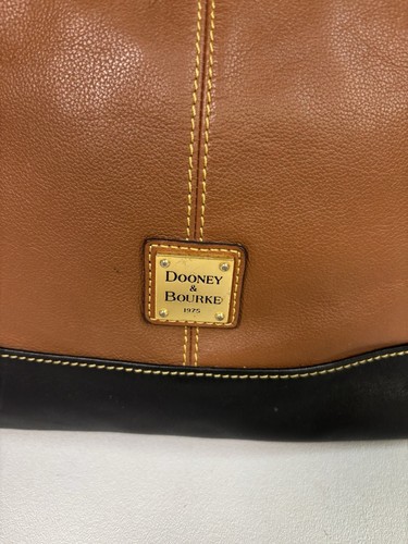 Dooney & Bourke "Sophie" Brown and Black Leather Large Hobo Bag - Picture 2 of 10