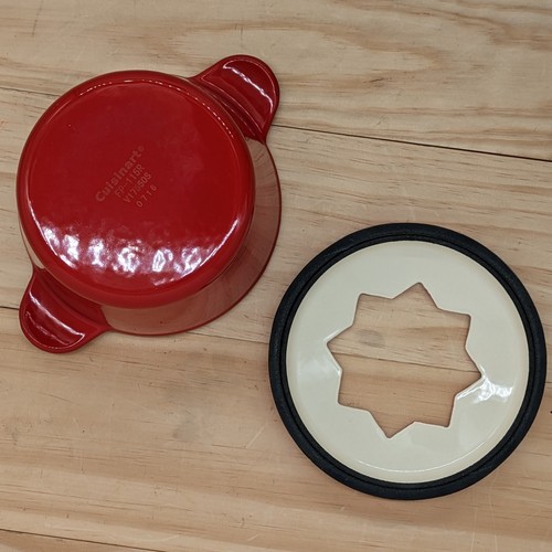 Cuisinart Enamel Cast Iron Fondue Pot & Lid FP-115RS Replacement Parts Red NEW - Picture 2 of 5