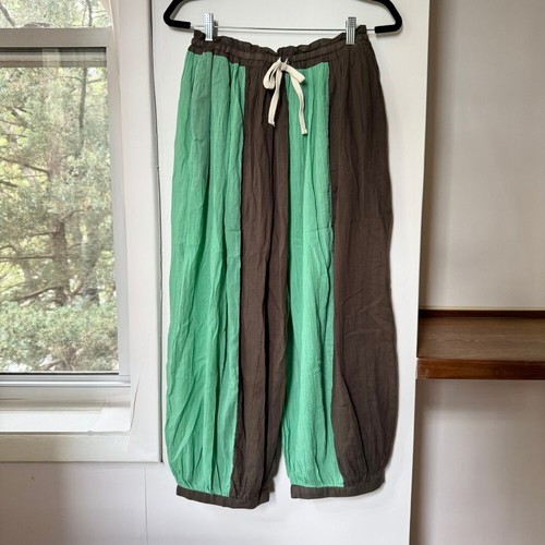 Neu Free People Coconut Set Hose weites Bein Zweiteiler 100% Baumwolle XS grün - Bild 5 von 10