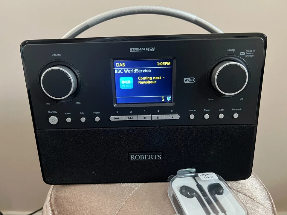 Roberts Stream 93i DAB/DAB+/FM/Wi-Fi Black Radio + Power Adapter. Mint C & P W O - Image 3 of 4
