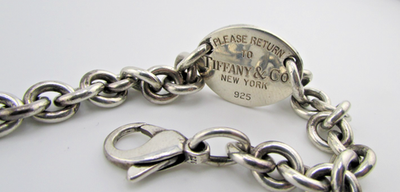 アクセサリー tiffany&co. oval return to bracelet 925 Tiffany & Co 925 Sterling Return To Sender Oval Tag Chain