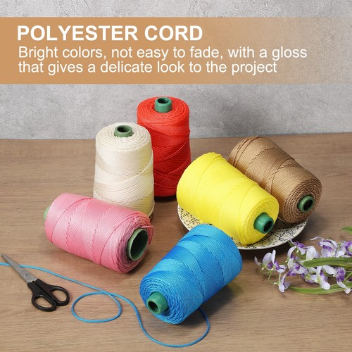 Polyester Macrame Cord, 3mm x 219 Yards Macrame Cords - (White) - Picture 6 of 7