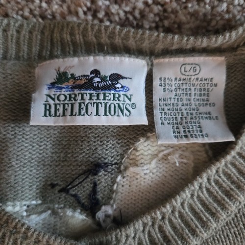 Northern Reflections Green Knit Cardigan Sweater w Butterflies Cottagecore Large - Picture 2 of 12
