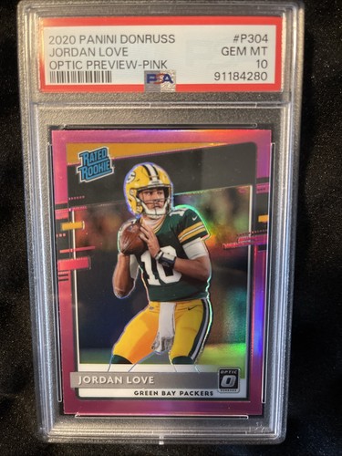 2020 Panini Donruss-Rated Rookie Jordan Love #P304 Optic Preview Pink Prizm (RC)