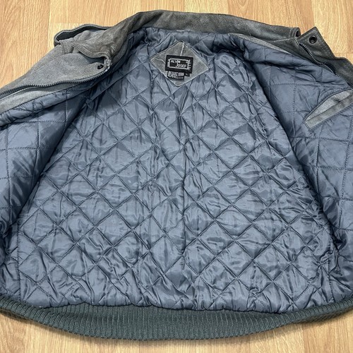 Dstr Alvin Josef Leder Wildleder Bomber Full Zip Fliegerjacke Braun Grün Herren L - Bild 10 von 19