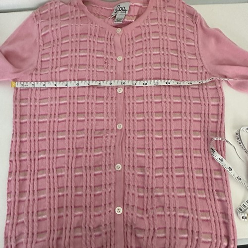 Lilly Pulitzer Lexi Strickjacke rosa kariert gestreift Pullover Knopf Gr. L SIEHE FOTOS - Bild 6 von 13