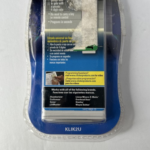Chamberlain Universal Garage Door Clicker Wireless Keyless Entry KLIK2 - Picture 2 of 7