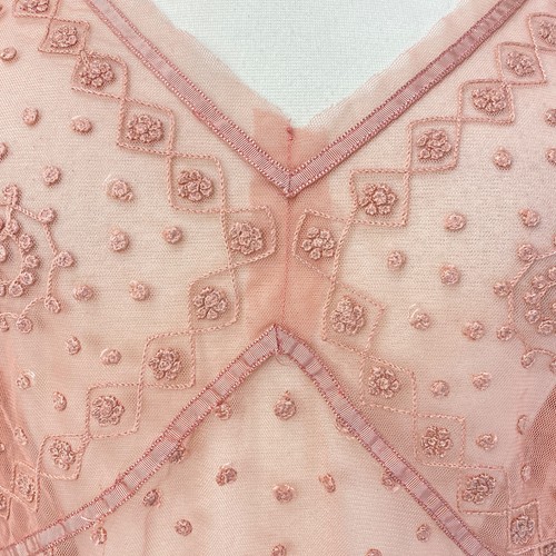 Blusa Betty Barclay Rosa Transparente Grande Malla Bordada Mangas Largas Caprichosa Hada - Imagen 4 de 9