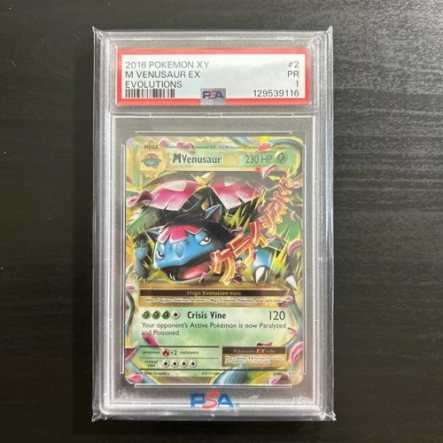 2014 POKEMON XY #2 M VENUSAUR EX PSA 1 LOW POP