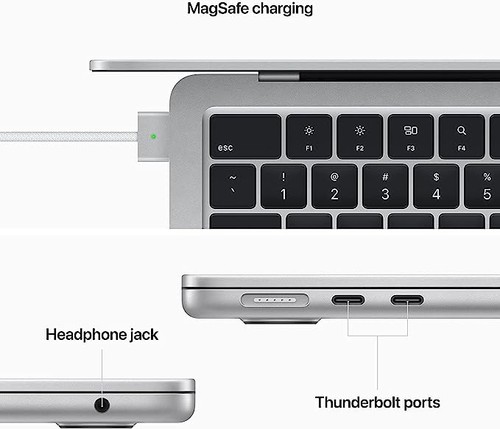 Apple MacBook Air 2022 M2 13.6in 8CPU/10GPU Silver - Azerty/French 8GB 512GB SSD - Picture 2 of 5
