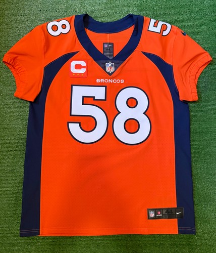 Camiseta deportiva Nike Vapor Elite naranja auténtica Von Miller Denver Broncos para hombre talla 44/L