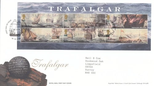 Trafalgar minisheet GB RM FDC Portsmouth 2005 (130863)
