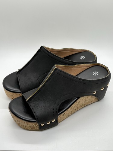 Black cork slides platforms sandals shoes Womens China 36 USA 6 Casual Party