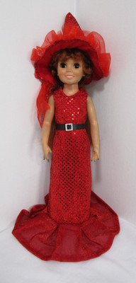 Groovy  18'' NO Doll Ideal Crissy Bewitched Samantha Red Witch Dress Hat