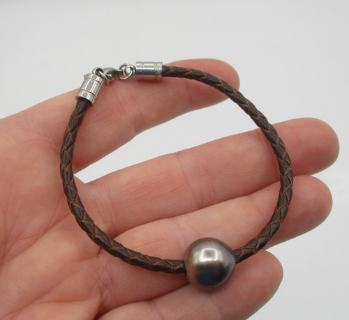 HAWAII TAHITI PERLEN LEDER KORDEL ARMBAND