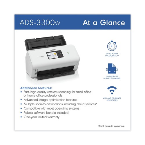 Boardwalk ADS3300W 600 DPI Optical Resolution 60 Sheet ADF Desktop Scanner New - Picture 10 of 10