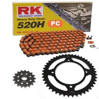 Kettensatz Yamaha XV 125 97-01 Kette RK PC 520 H 114 Offen Orange 13/47