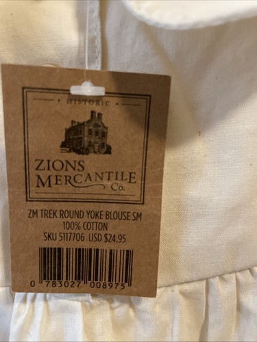 Zion Mercantile Women's Frontier Pioneer Frontier West Round Yoke Blouse Top S - Picture 3 of 9