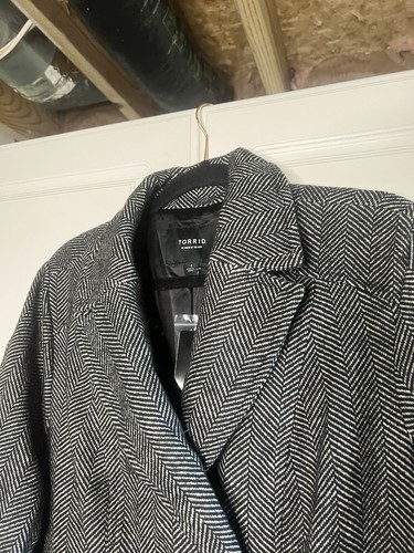 NWT Torrid Wool Fit And Flare Double Breasted Coat Size 1 14-16 - Picture 10 of 17
