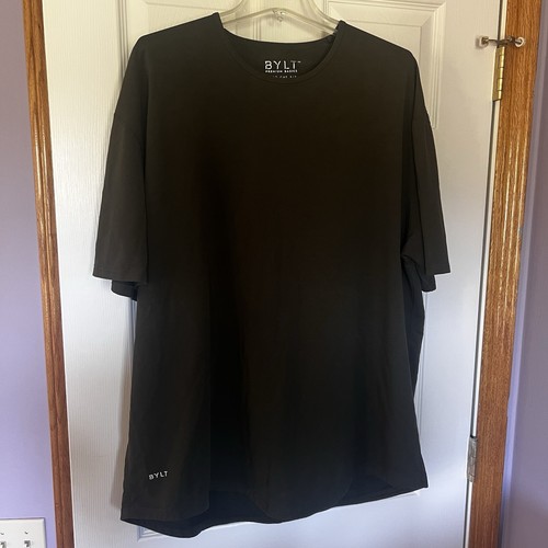 BYLT Premium Basics Drop Cut Kurzarm dunkelgrünes T-Shirt Herren XXXL 3XL EUC