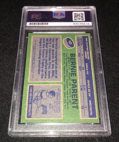 Bernie Parent Signed 1976-77 Topps Trading Card #10 PSA/DNA Philadelphia Flyers - Picture 2 of 2
