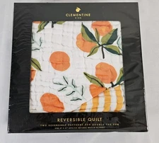 CLEMENTINE KIDS Reversible Two Pattern Muslin Quilt 47" x 47" NIB Unopened 
