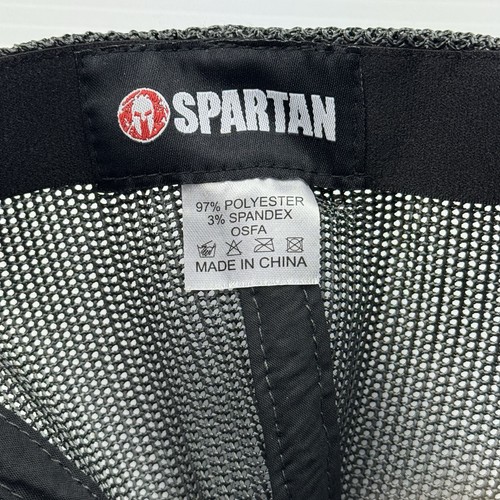 SPARTAN CYPRUS STRETCH FIT HAT Gray Raised Embroidery Curved Visor - Picture 6 of 7