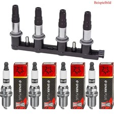 KAMOKA Zündspule + 4x CHAMPION Zündkerze für Peugeot 206+ T3E 1.1 Citroën