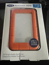 LaCie LAC9000298 Rugged Mini 2TB External Hard Drive - Orange