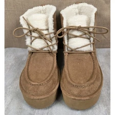 Madden Girl Brown Earnesst Ankle Boot Bootie Faux Fur Platform Women's Size 8M