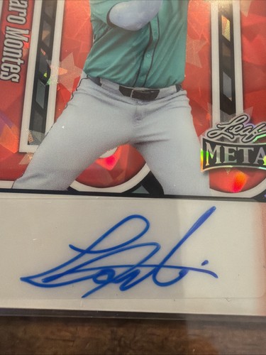 2025 Leaf Metal Lazaro Montes Top 100 Red Prismatic Auto 10/10 - Buchstütze! - Bild 7 von 13