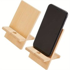 2sets Bamboo Mobile Phone Holders Cell Phone Stand Holder Universal Portable