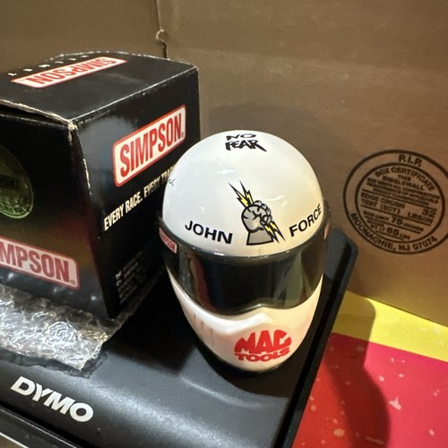 JOHN FORCE 1/4 SCALE MINI SIMPSON REPLICA NHRA DRAG RACING HELMET - Picture 3 of 3