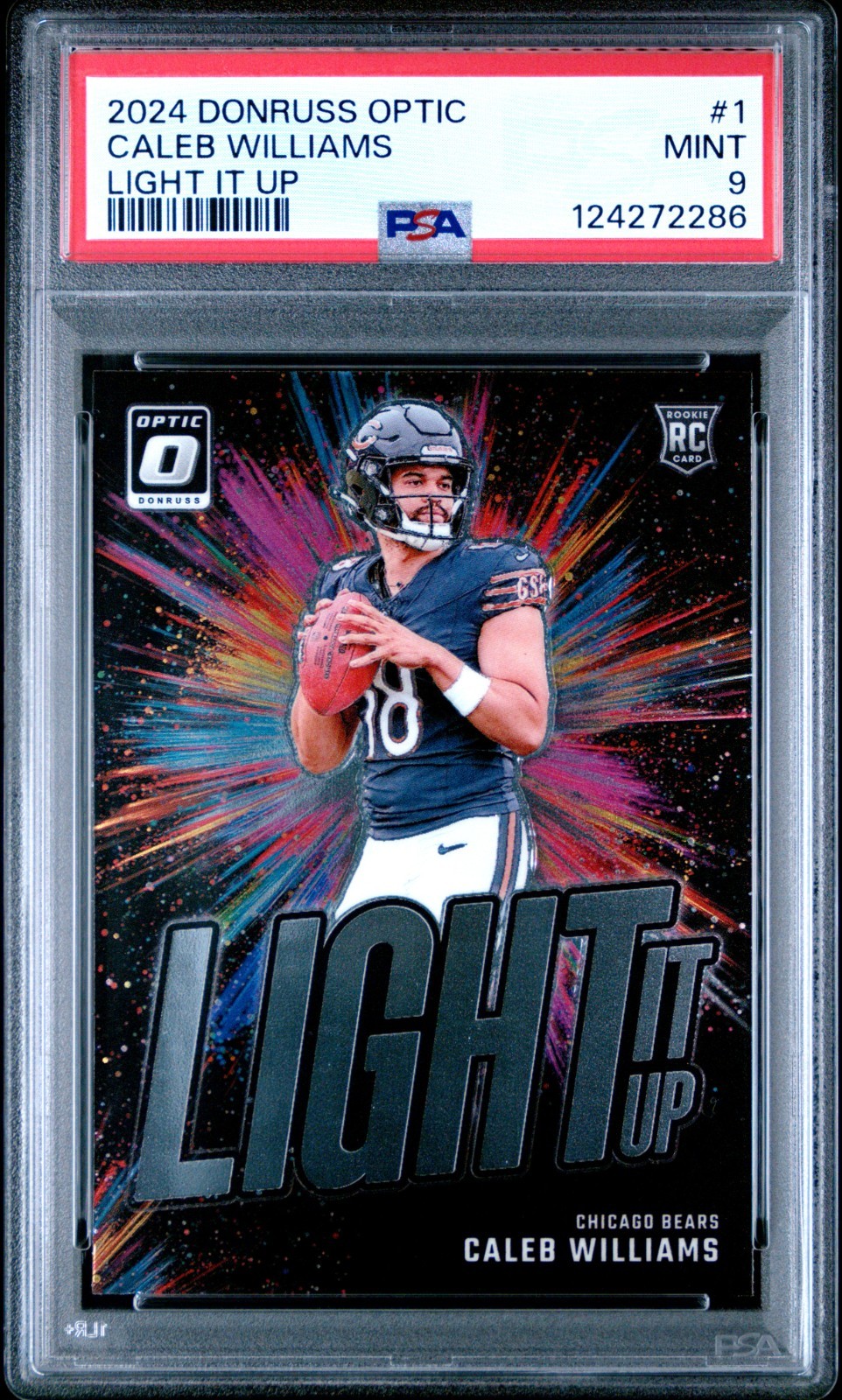 2024 Panini Donruss Optic CALEB WILLIAMS RC Light it Up #1 PSA 9 Mint Bears