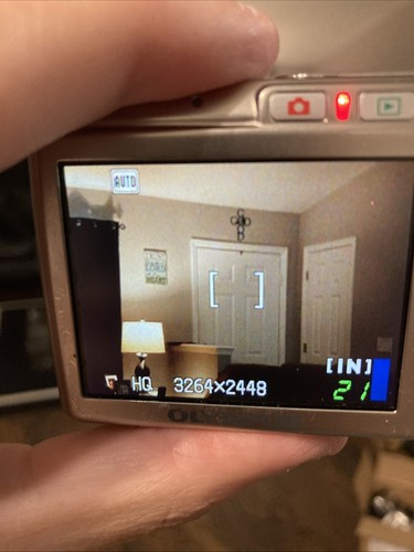 Olympus FE-280 8,0 megapixel fotocamera digitale compatta argento testata con batteria, problema porta borsa! - Foto 16 di 23