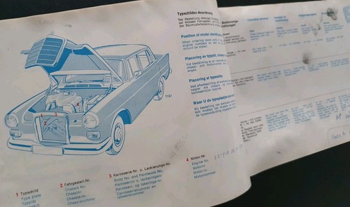 MERCEDES BENZ 200D OWNERS MANUAL HANDBOOK 1967 - Picture 2 of 8
