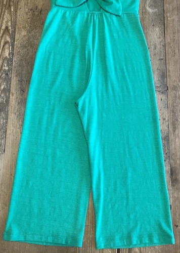 COPPER KEY Size 8 Girls Tank Top green Cropped Wide Leg Jumpsuit OPEN TIE BACK - Picture 8 of 8