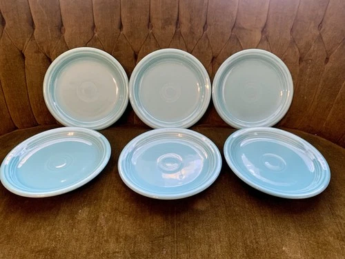Fiesta Ware Solid Turquoise Blue 7" Salad Dessert Plate Set of 6