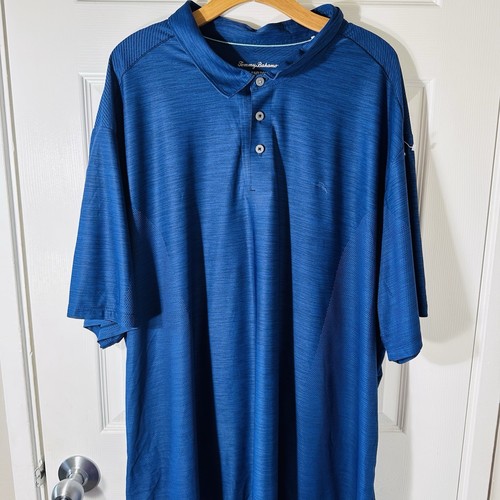 TOMMY BAHAMA POLO SHIRT BLUE PERFORMANCE TECH SZ 4X POLY MARLIN GOLF Islandzone - Picture 11 of 11