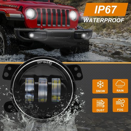 4 Inch LED Fog Lights Compatible with Jeep Wrangler JL JLU 2007-2018 60W Fron... - Picture 6 of 6