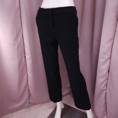 Izod Perform X Women's Black Straight Leg Mid-Rise Lined Ankle Pants W Pockets 6 - Picture 2 of 9