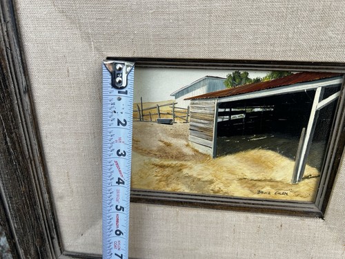 Bruce Glen Art Carmel California Painting Egg Tempera Wiccan “feed Corral” 5x7 - Picture 7 of 9