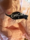CHICME Pink Strapless Smocked Romper Button Ruffle Woven Textured Size L — photo 2
