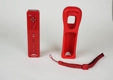 OEM Nintendo Wii Remote Motion Plus Inside Controller Red w/ Cover  Wrist Belt