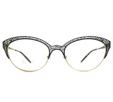Jean Lafont Eyeglasses Frames FUCHSIA 1501 Black Gold Cat Eye Full Rim 51-18-133