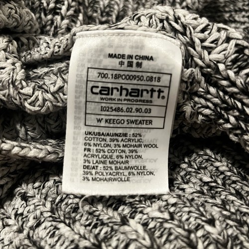 Suéter Jersey Carhartt Keego Mezcla Lana Cuello Tortuga Para Mujer Negro Blanco Talla M - Imagen 6 de 10