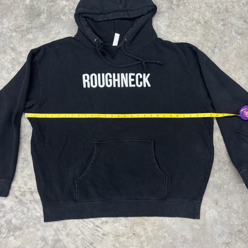 Sudadera con Capucha Cuello Áspero Unisex 2XL Negra Blanca Corte Usado Look Cordón - Imagen 4 de 7