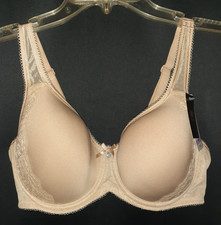 NEW WACOAL Size 36D Bra Beige 853186 Retro Chic Underwire Contour