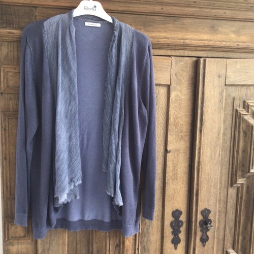 Leichte Damen Strickjacke Longjacke ohne Verschluss mit Schalkragen Gr. 46 - Bild 2 von 6